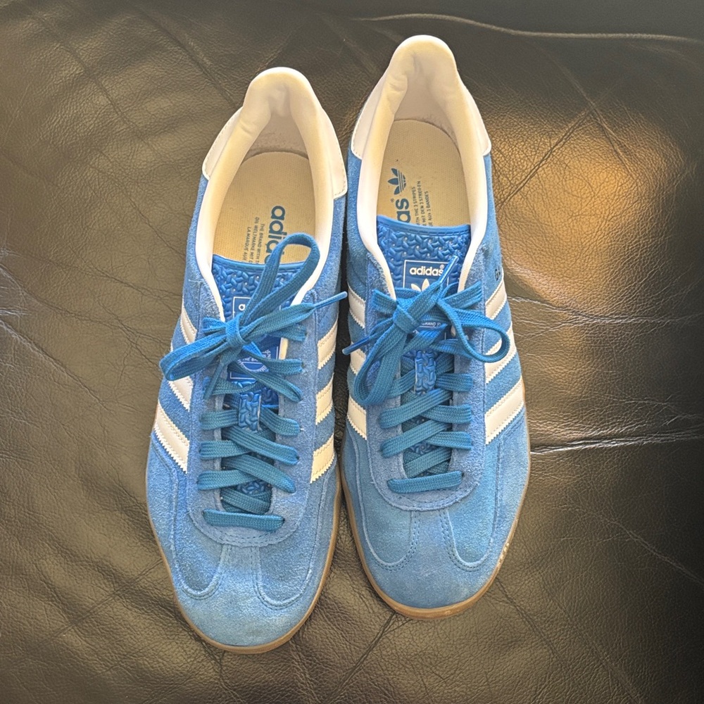 Adidas Blue and White Suede Sneakers